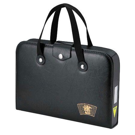 本石硯付 書道セット・習字セット 二本組文鎮 540S （黒）ga540