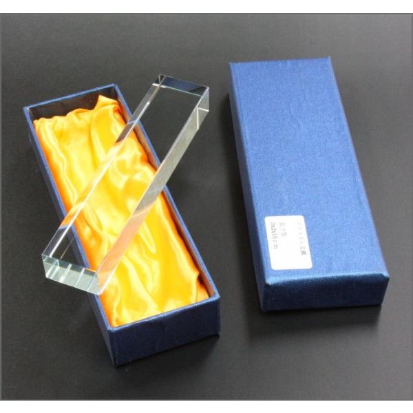 クリスタル文鎮 ペーパーウエイト 角型 3×2×15cm 220g : 書道用品 筆舗
