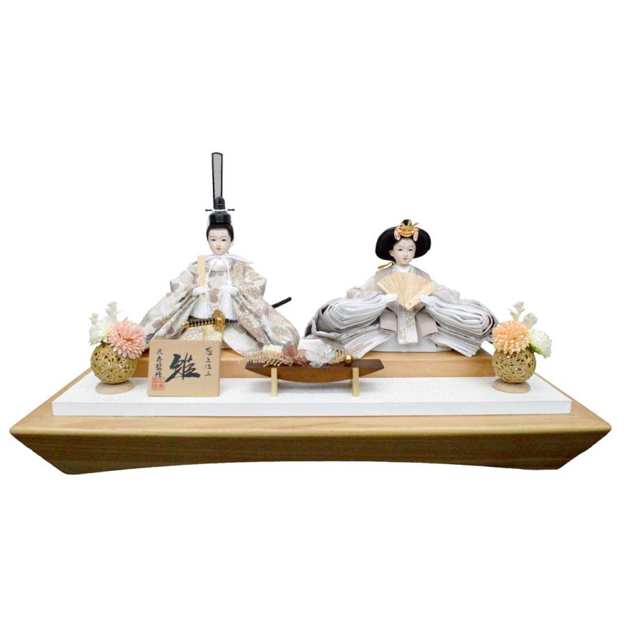 【ひな人形】親王ケース飾り 『北寿』【北寿】No.317 彩葉　LED　※友禅衣装のおひな様 ※LEDバックライト！ ※オルゴール写真立て・モーセン付き_2