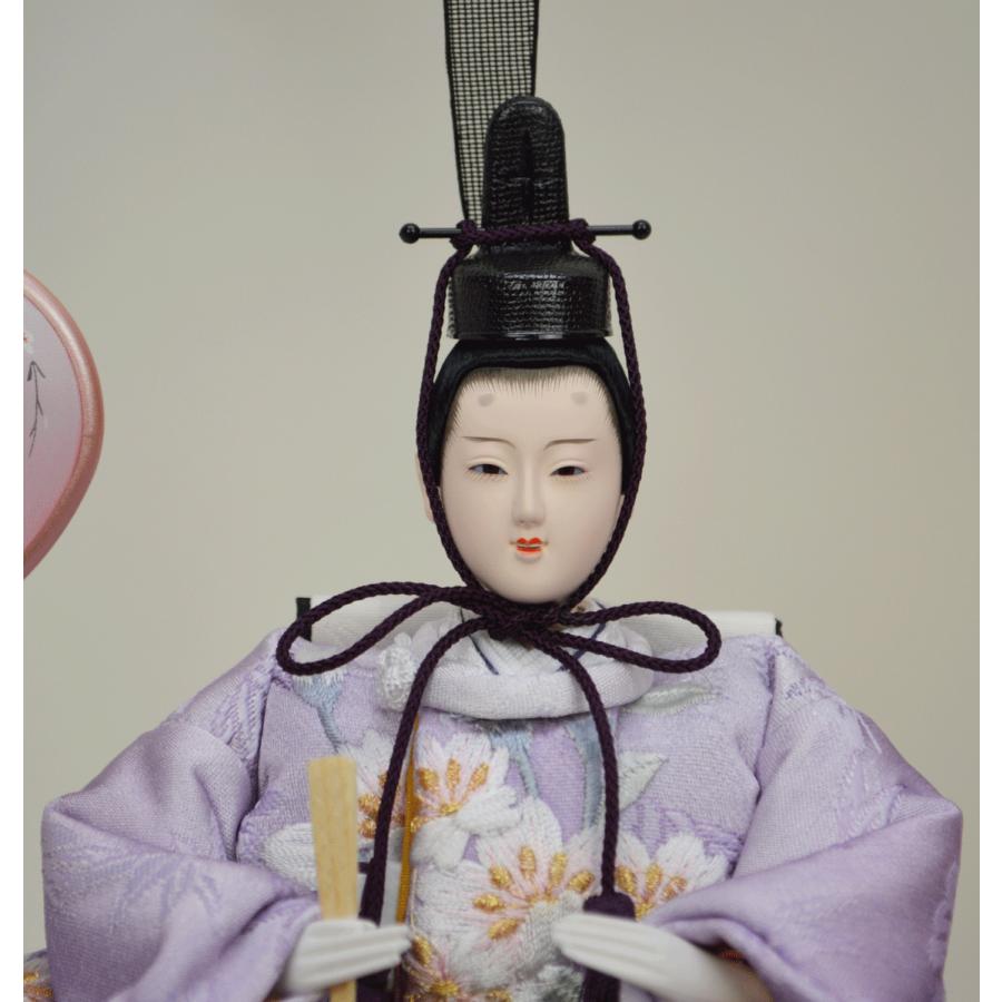 ひな人形】親王ケース飾り 『北寿』結晶クリーム紫桜 ※天然木 白木の