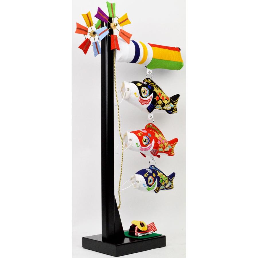 鯉のぼり 吊るし飾り【北寿】室内ちりめん鯉飾り 兜付（B）小サイズ ※中