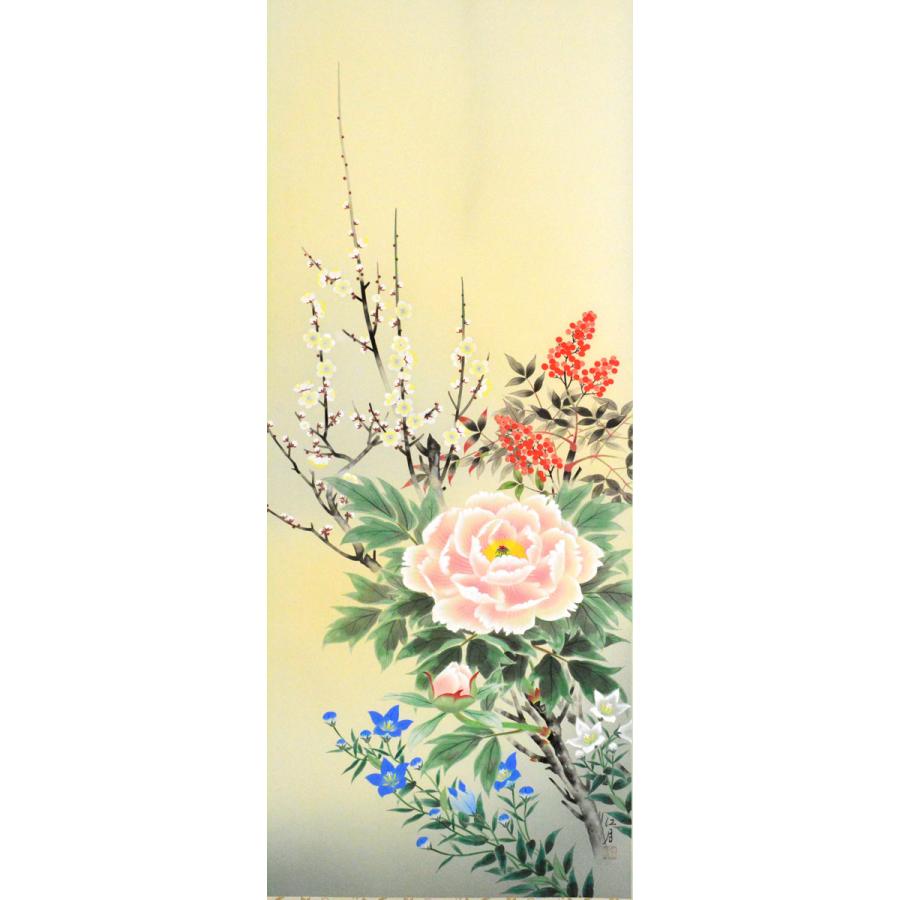 掛軸 掛け軸 草花 楽天市場】掛け軸 掛軸 四季草花（佐々木 愛日） 全国送料無料無料
