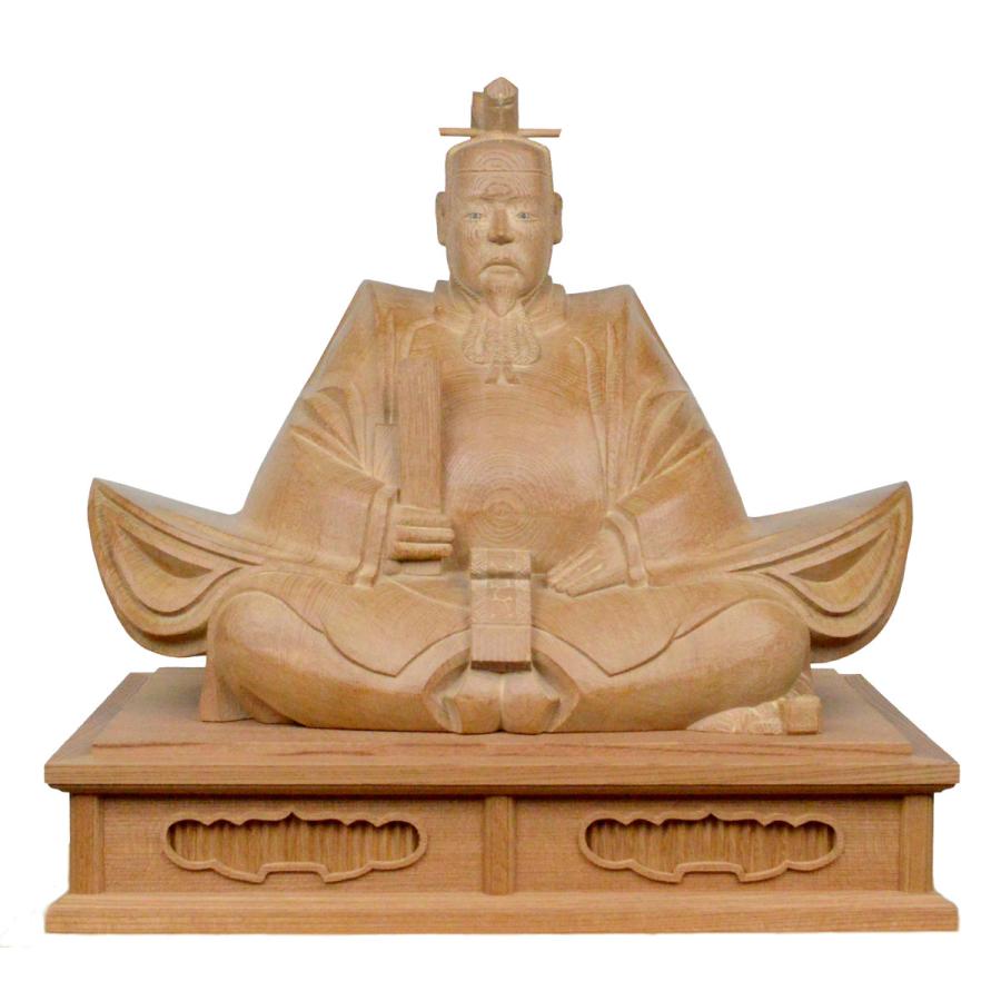 天神様】井波彫刻『菅原道真公』 一尺五寸・欅（けやき） 加茂 蕃山