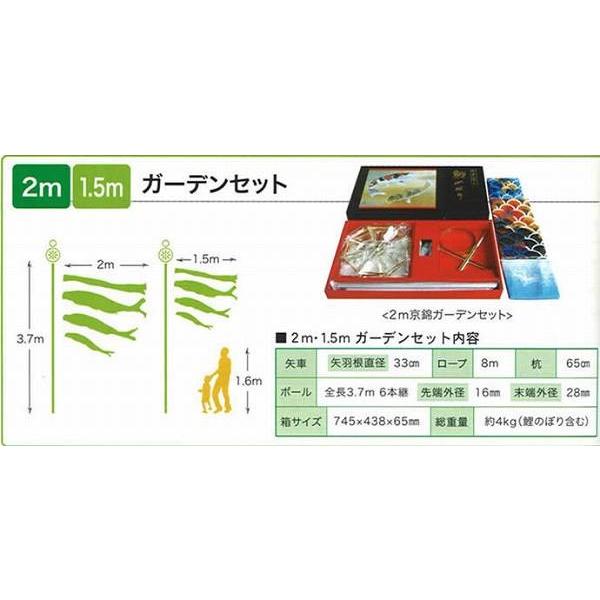 こいのぼり 庭園用 徳永 【2019年新作】 鯉幟 家紋・名前入可能 1.5m6点セット 「千寿 庭園用ガーデンセット」の画像