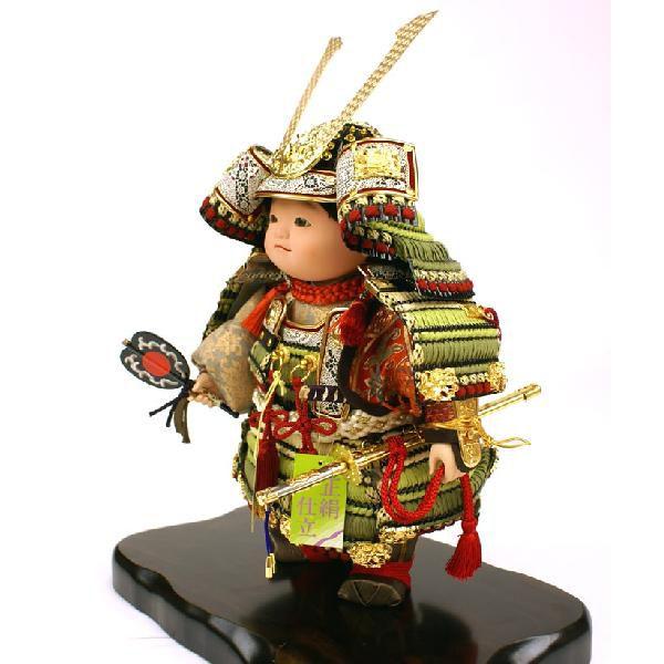 五月人形 初節句 子供大将飾り 武者人形 子供の日 端午の節句 送料無料 「健 （着 萌黄）」 おしゃれ オシャレ