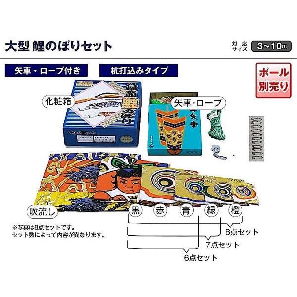 鯉のぼり 庭園用 村上 鯉幟 「黄金 金箔押6m7点セット 」 : 人形広場