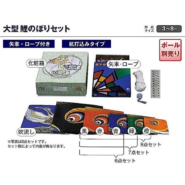 鯉のぼり 庭園用 村上 鯉幟 家紋入れ・名前入れ可能 「大空悠々4m8点セット」_1