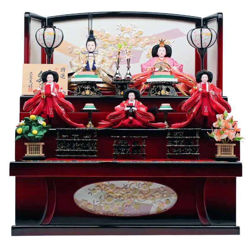 ひな人形 雛人形 2019年 3段収納飾り 名入れ木札 人形工房天祥 三