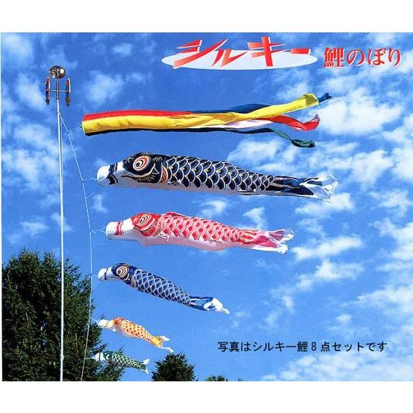 こいのぼり 庭園用 旭天竜 【2019年新作】 鯉幟 セット各種（ポール別売） 鯉3匹6点セット 「シルキー金太郎鯉セット」