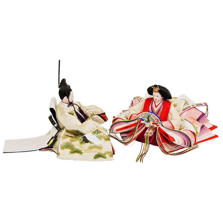 雛人形 親王飾り 人形工房天祥オリジナル 衣装着ひな人形 束帯十二単 「新古今雛 大三五親王 京都西陣裂地：金駒刺繍」