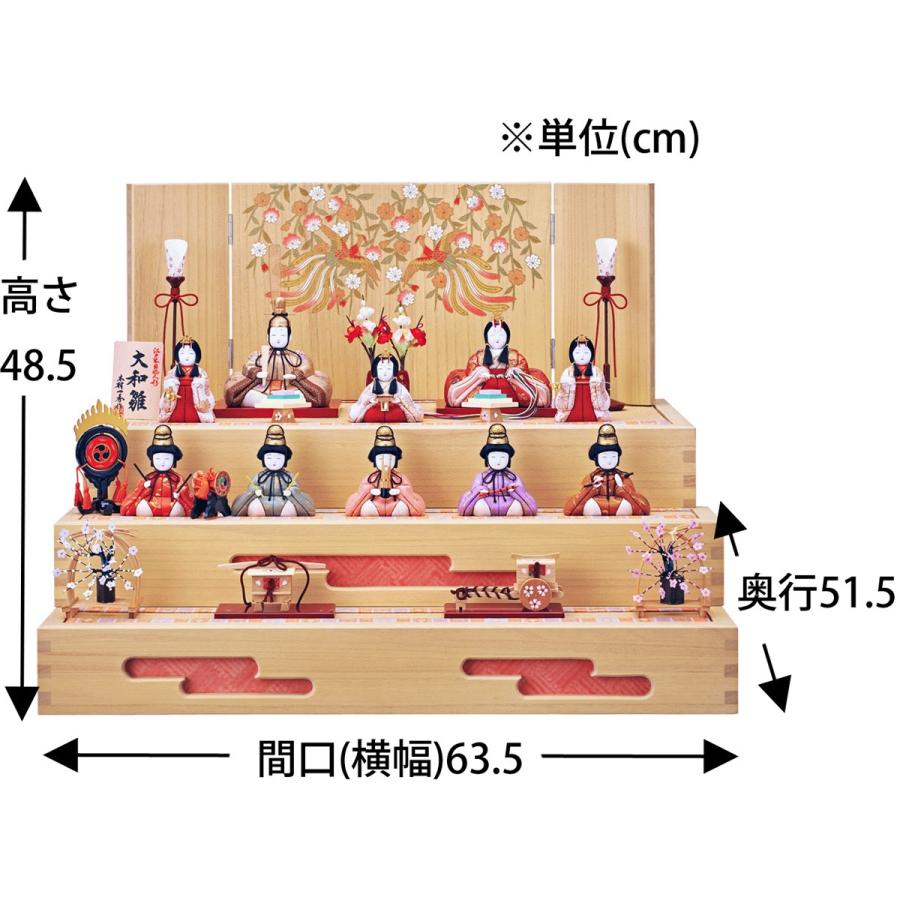 雛人形 コンパクト ひな人形 収納飾り 一秀作 十人飾りシリーズ 十人