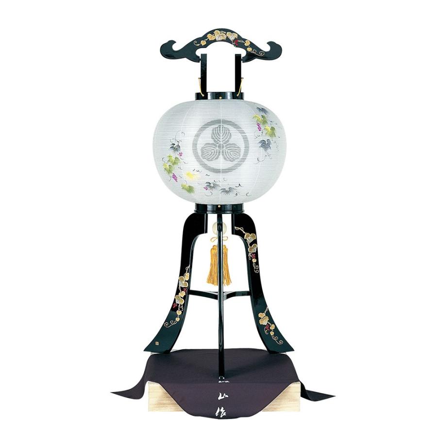 盆提灯 家紋用提灯 家紋用行灯 本蒔絵 つた高盛蒔絵 11号 40W 絹 紋二