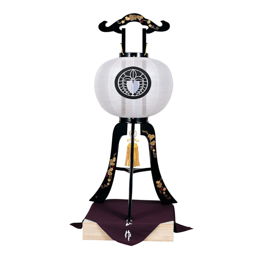 盆提灯 家紋用提灯 家紋用行灯 本蒔絵 つた高盛蒔絵 20号 25W 絹張