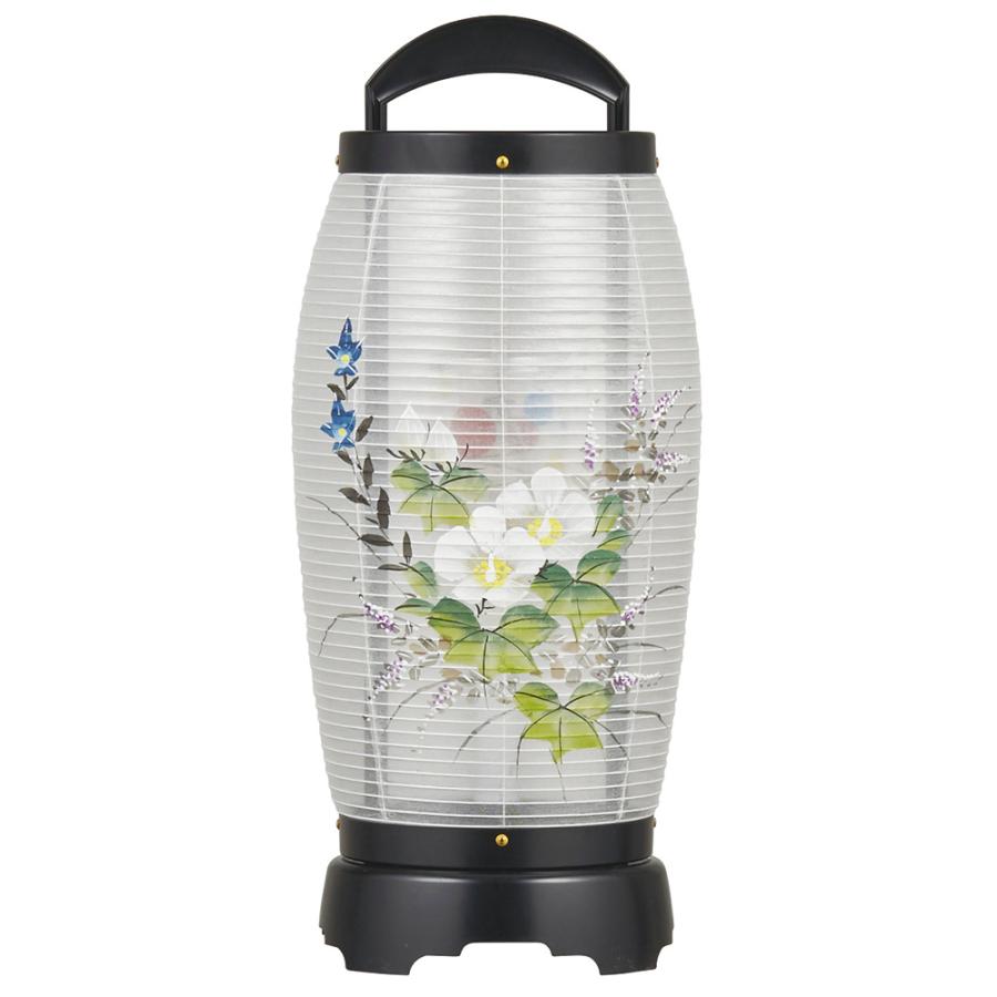 盆提灯 置き提灯 回転行灯 回転 せいらん 4号 25W 絹張 書き絵 芙蓉 プラスチック 完成筒 透明 水玉 モダン 盆提灯  盆提灯 回転提灯 回る 提灯 盆ちょうちん