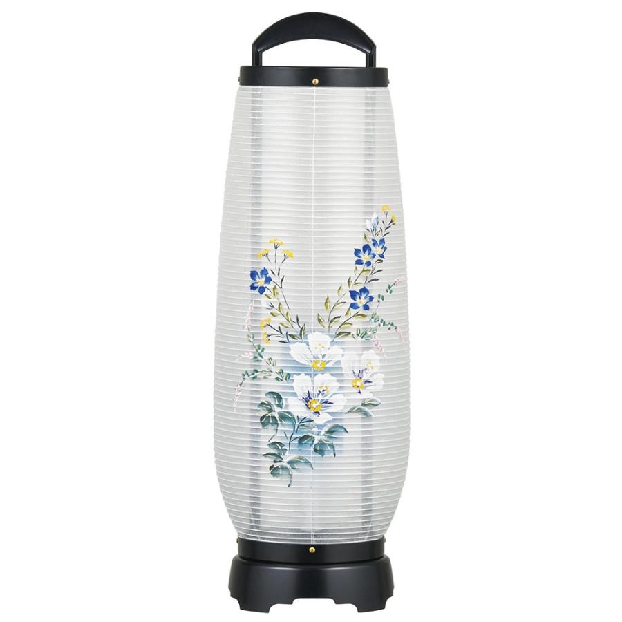 盆提灯 置き提灯 回転行灯 回転 あけぼの 5号 25W 絹張 レース 芙蓉 プラスチック 完成筒 青 水玉 モダン 盆提灯  盆提灯 回転提灯 回る 提灯 盆ちょうちん