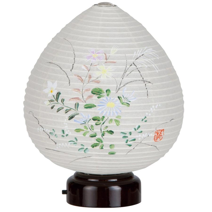 盆提灯 置き提灯 ミニサイズ 極み結花 秋草 LED 手漉き美濃和紙張 手書き絵 小菊に撫子 天然木 モダン 盆提灯 コンパクト 盆提灯 ミニ