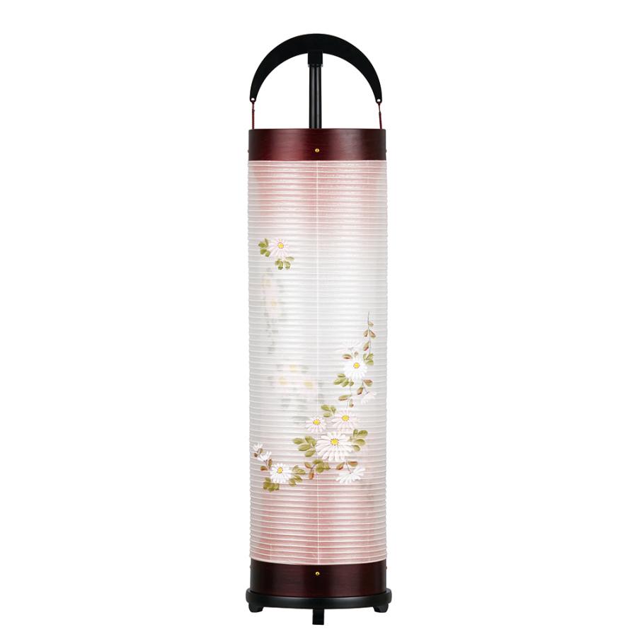 盆提灯 置き提灯 新型行灯 立花 6号 桜調 40W 絹二重絵 書き絵 華菊 完成筒 透明 水玉 モダン 盆提灯 コンパクト 盆提灯 ミニ