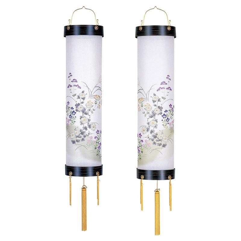 盆提燈 吊り提燈  特撰住吉対柄 特撰 黒壇 対柄 8番 25W 紙張  菊 紙製 対箱入 今めかしい 盆提燈 盆提燈 提灯-仏壇、仏具