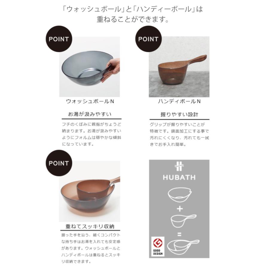 風呂 湯汲 桶 収納 コンパクト衛生的 お手入れ ラクラクヒューバスクリア 3点セット25ｈ クリアーブラック 034 037 043_2