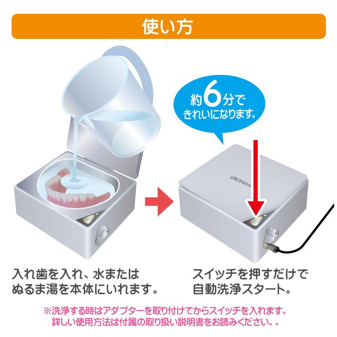 入れ歯 洗浄 超音波 低周波 クリーナー 小型 携帯 小さい 卓上 除菌