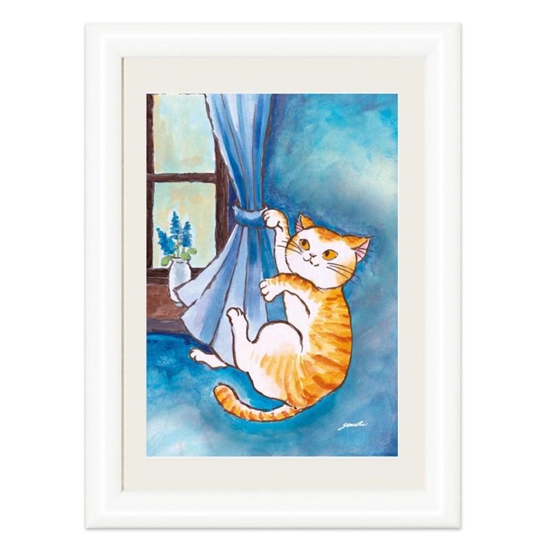 しあわせをまねく絵 インテリア風水 幸せのねこ 健康運 わんぱくねこ
