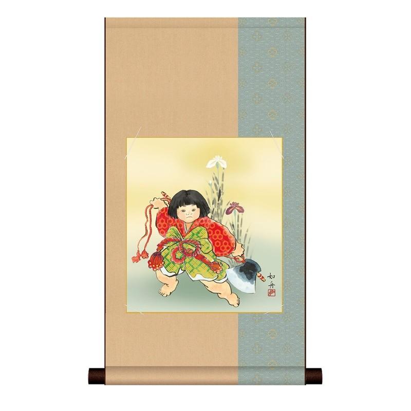 節句画 色紙掛 平安緞子 色紙セット 金太郎 逞しく凛々しい趣の金太郎