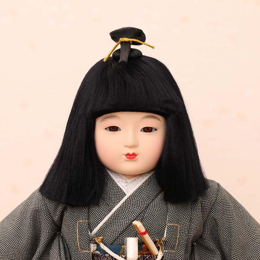 市松人形 齊藤公司作 8号 男の子 上頭 鮫小紋 雛人形 ひな人形 初節句