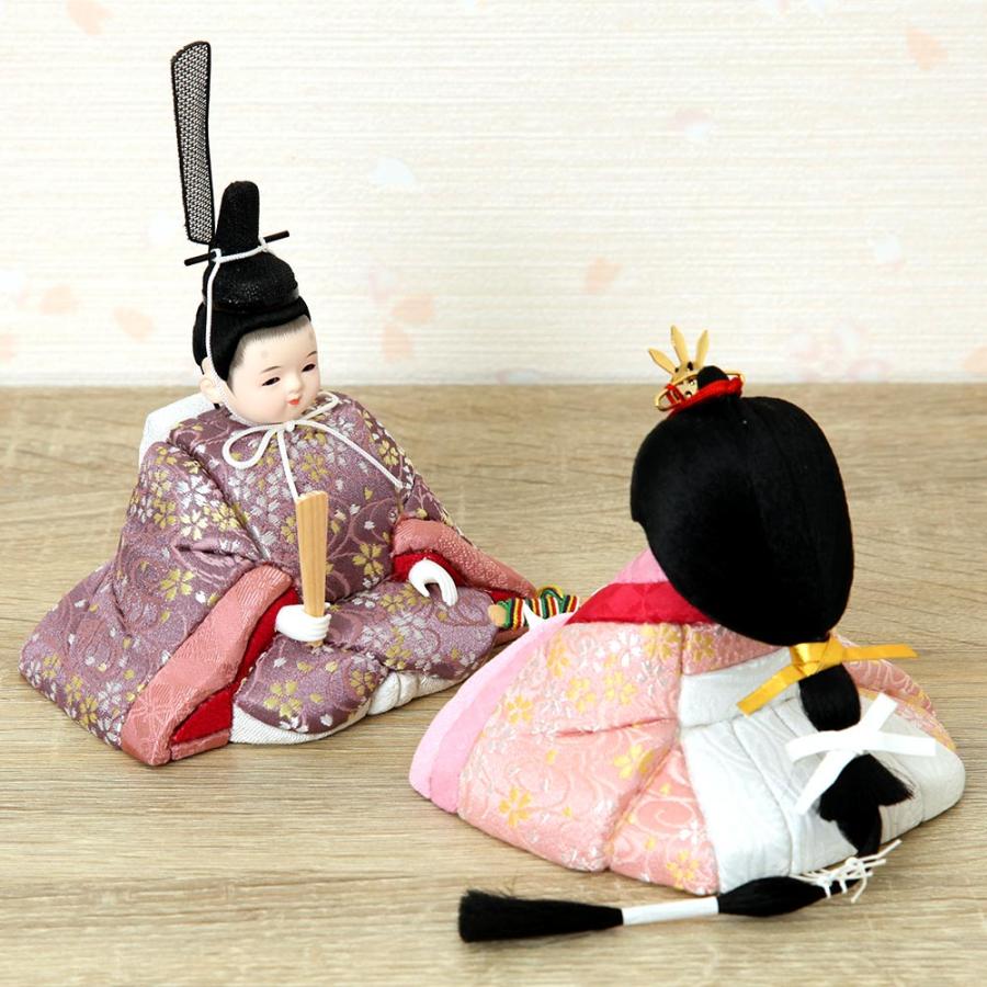 雛人形 コンパクト ココ 木目込み雛人形 親王飾り 二曲ピンク 金銀箔押し桜屏風 ティピシリーズ かわいい ひな人形 木目込みひな人形 小さい 初節句_16