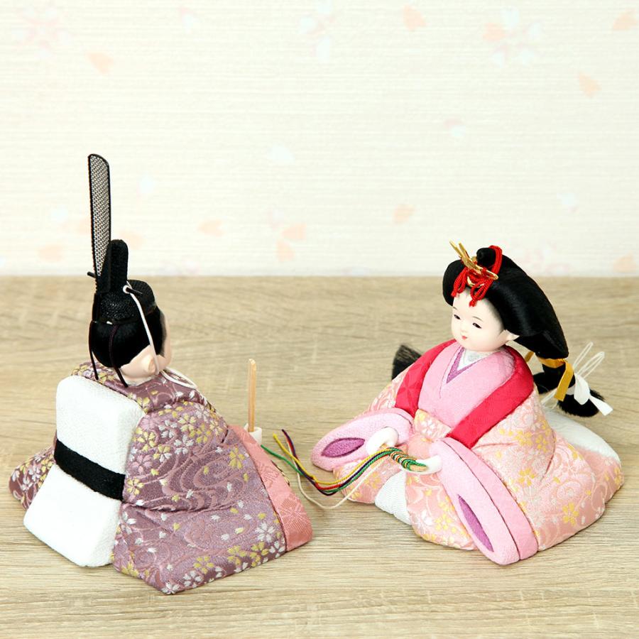 雛人形 コンパクト ココ 木目込み雛人形 親王飾り 二曲ピンク 金銀箔押し桜屏風 ティピシリーズ かわいい ひな人形 木目込みひな人形 小さい 初節句_17