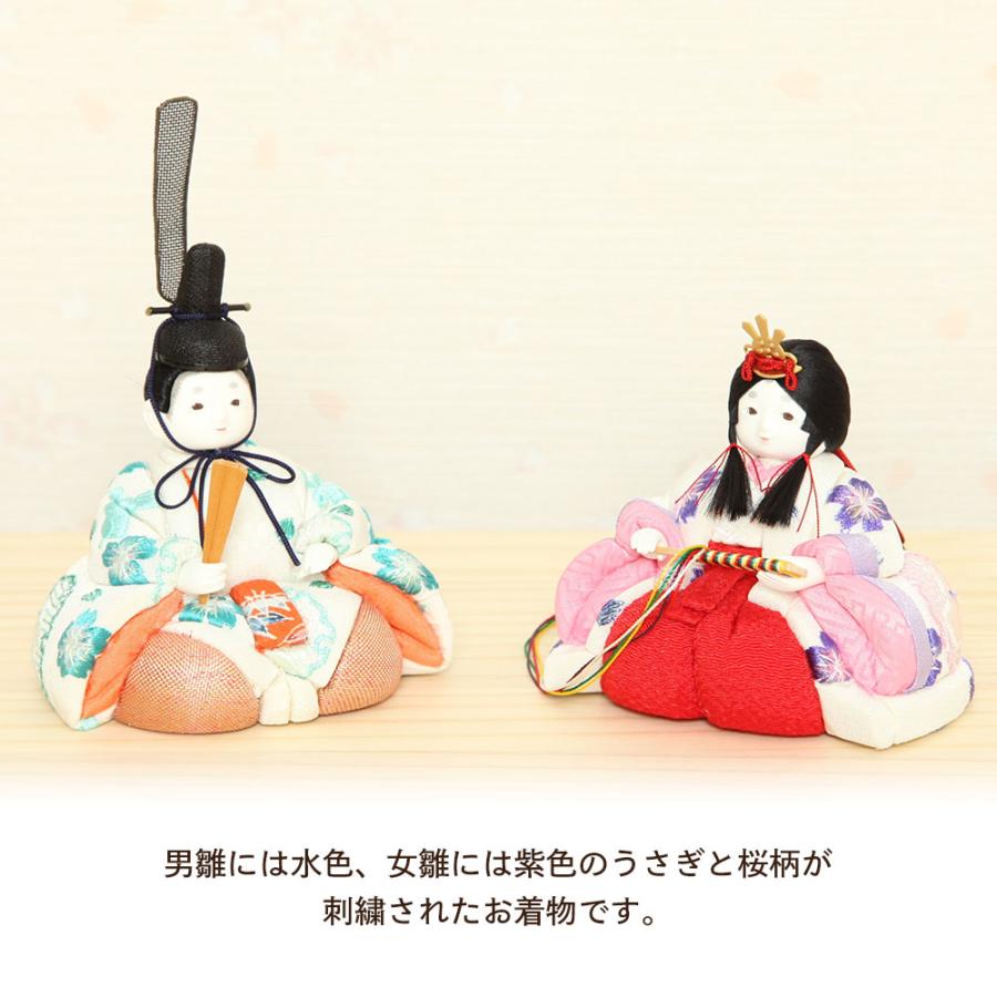雛人形 コンパクト 木目込み雛人形 マール 親王飾り 二曲屏風 木目ブラウン 横幅30cm ティピシリーズ かわいい 木目込み ひな人形 小さい_14