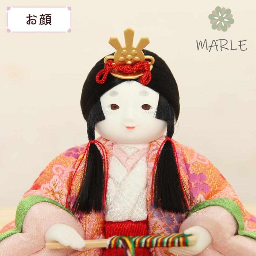 雛人形 コンパクト 木目込み雛人形 マール 親王飾り 二曲屏風 木目ブラウン 横幅30cm ティピシリーズ かわいい 木目込み ひな人形 小さい_5