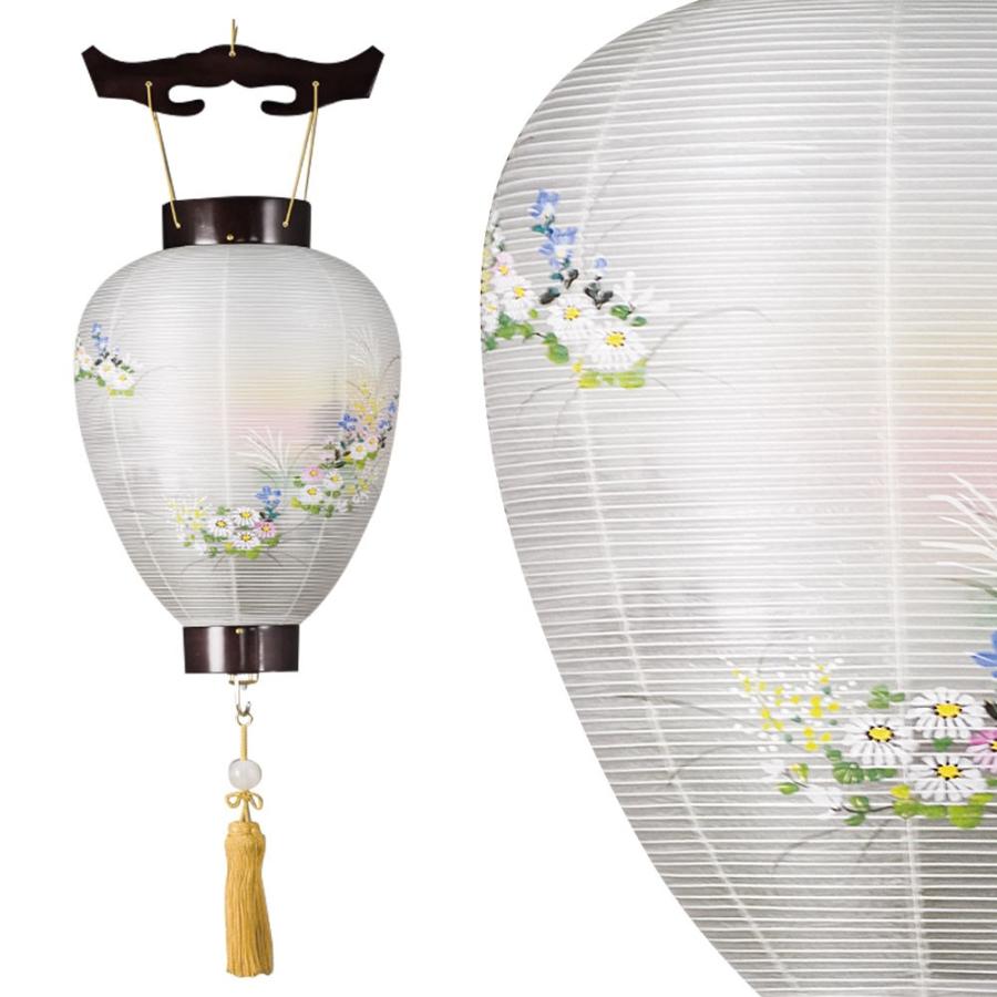 盆提灯 黒檀調 花の都 絹二重 29x80cm 新型S電池灯付 モダン お盆飾り 
