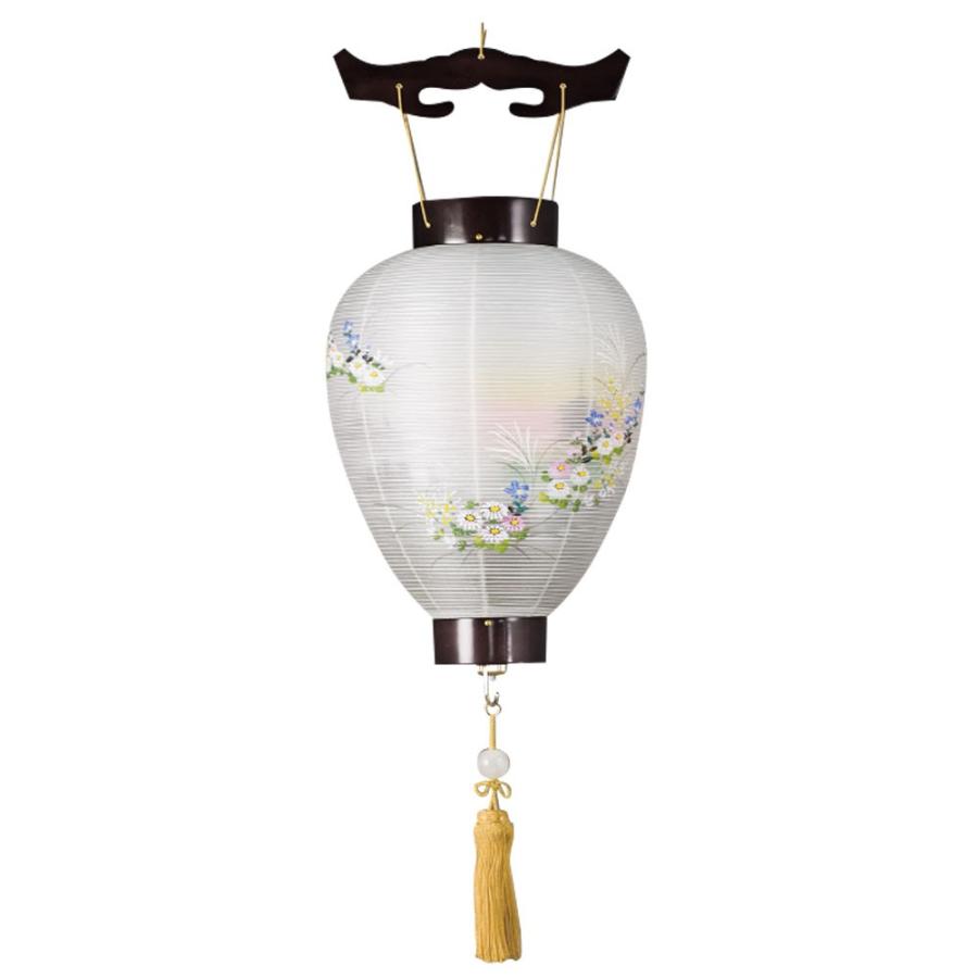 盆提灯 黒檀調 花の都 絹二重 29x80cm 新型S電池灯付 モダン お盆飾り 