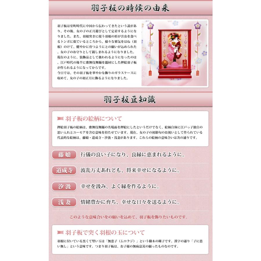 羽子板 ケース飾り 撫子姫羽子板 アクリルケース舞桜 末広台