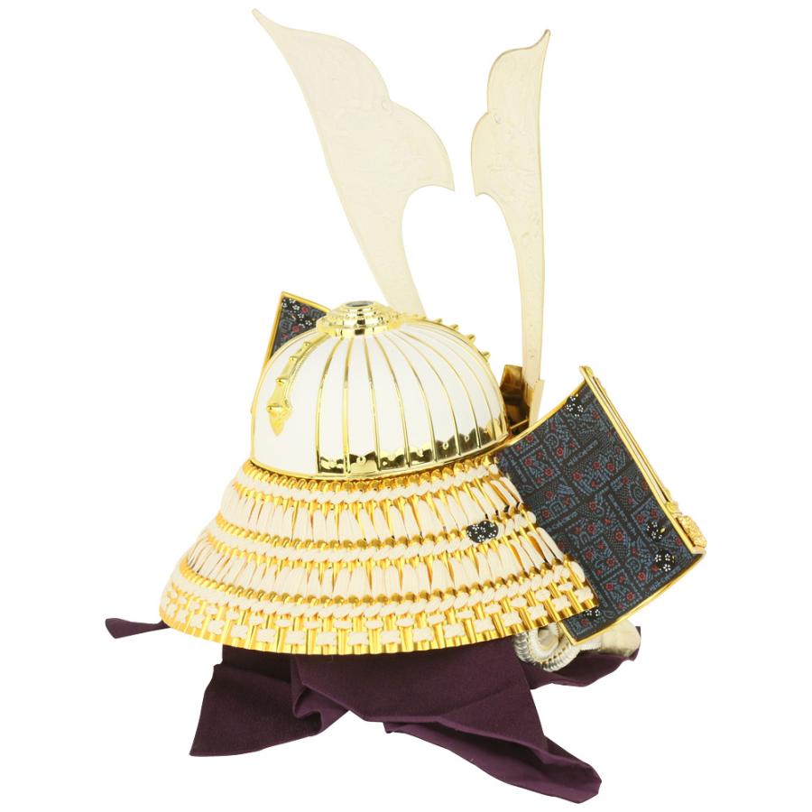 五月人形 兜飾り コンパクト 着用兜 25号 白金彫金龍 大鍬兜 着用