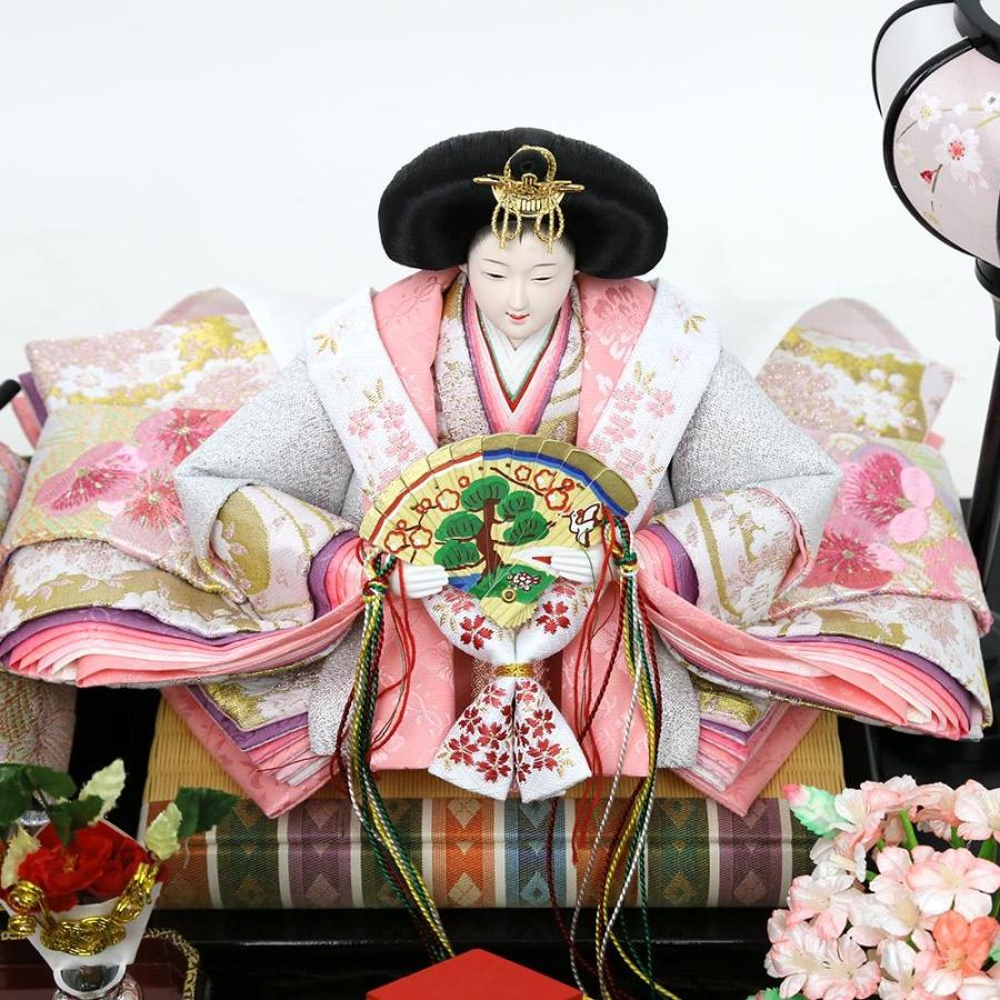 雛人形 ひな人形 ケース飾り 小三五親王飾り 格子黄金桜ガラスケース