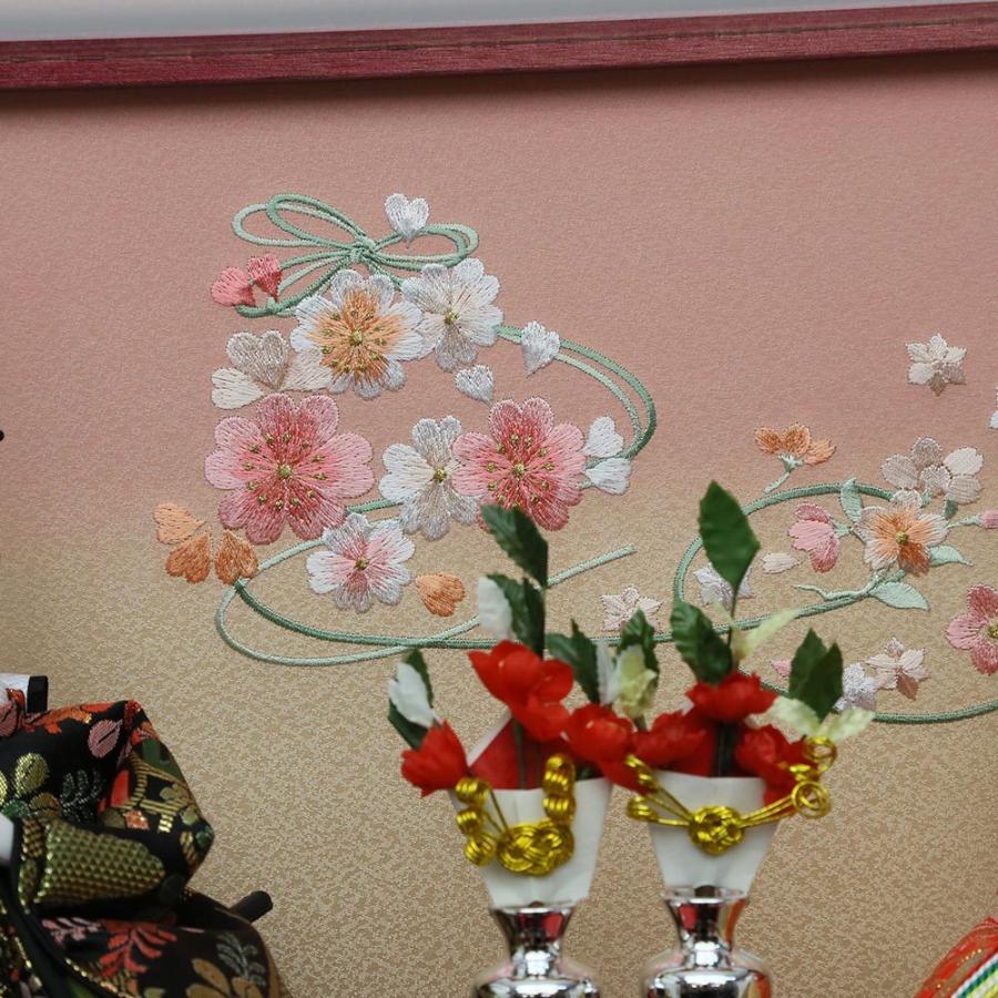 雛人形 ひな人形 ケース飾り 七人飾り 毬桜 ガラスケース入り 初節句