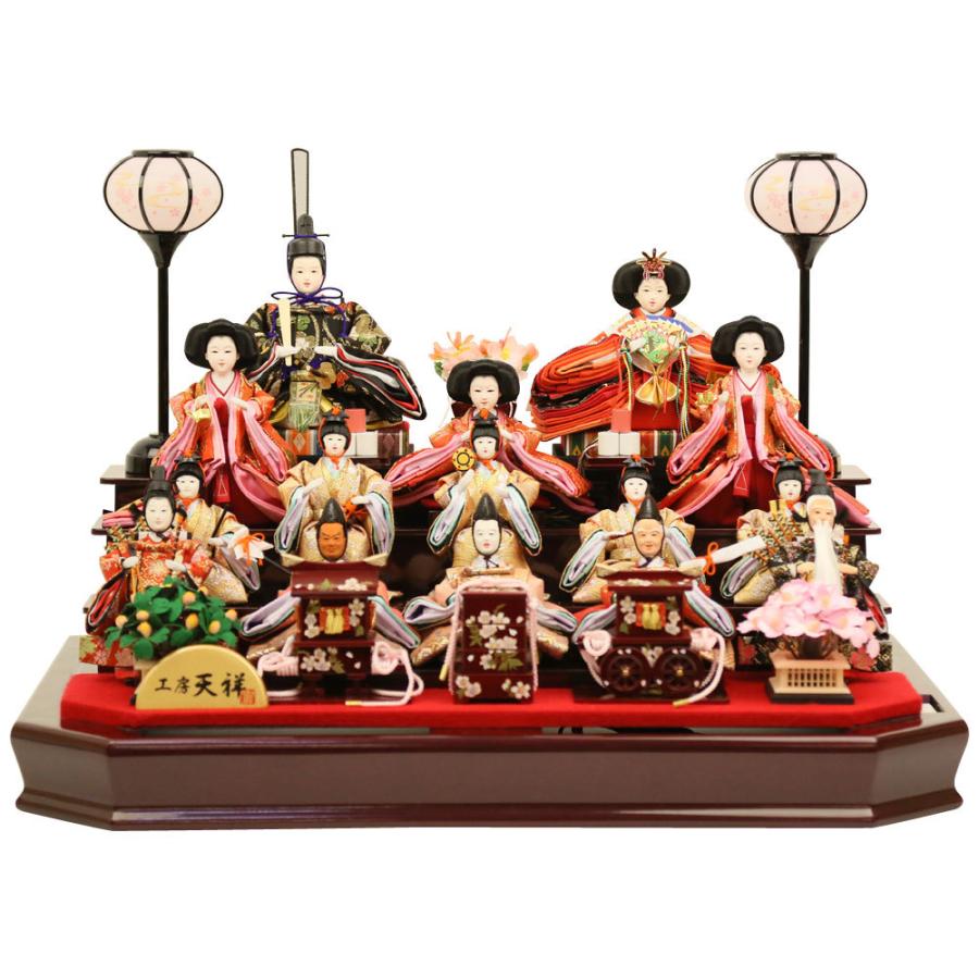 雛人形 ひな人形 ケース飾り コンパクト 十五人飾り アクリルケース