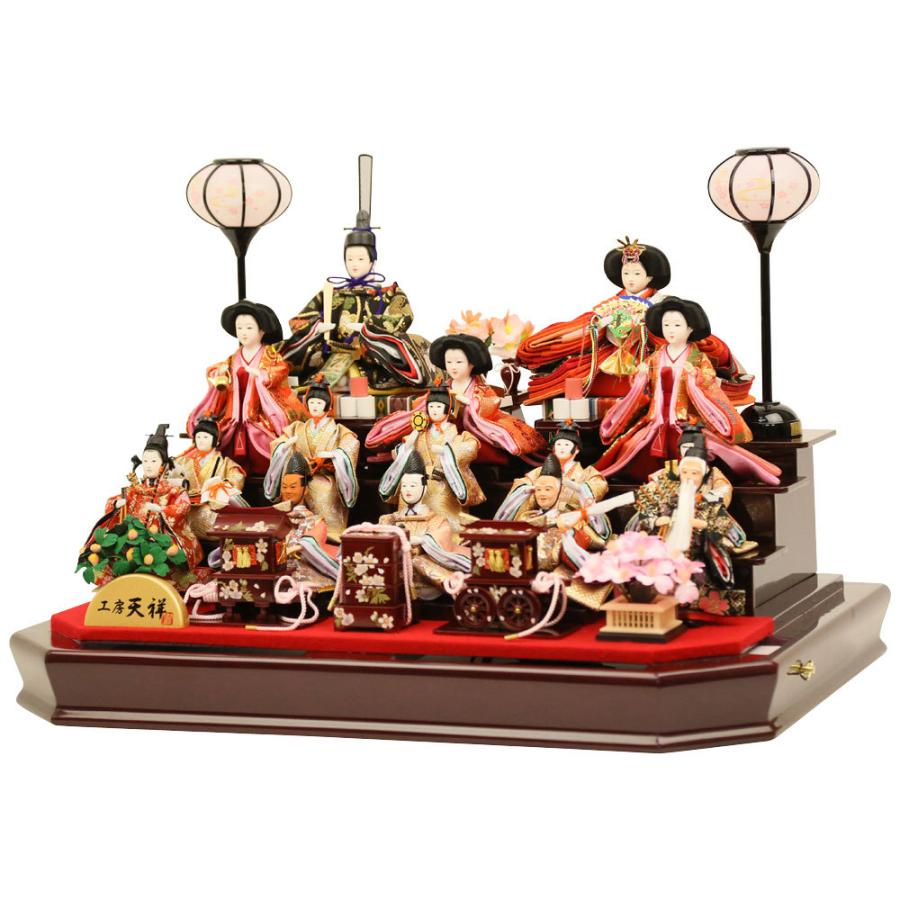 雛人形 ひな人形 ケース飾り コンパクト 十五人飾り アクリル