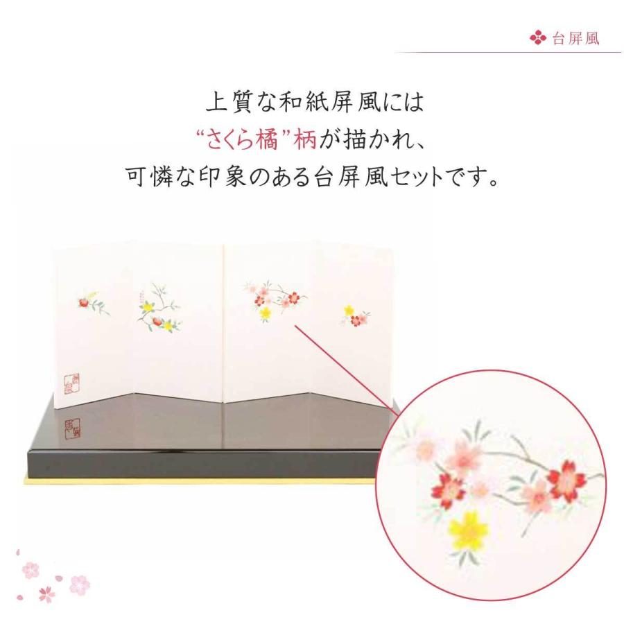 雛人形 コンパクト ひな人形 こひな 木目込み 親王飾り 和紙四曲屏風