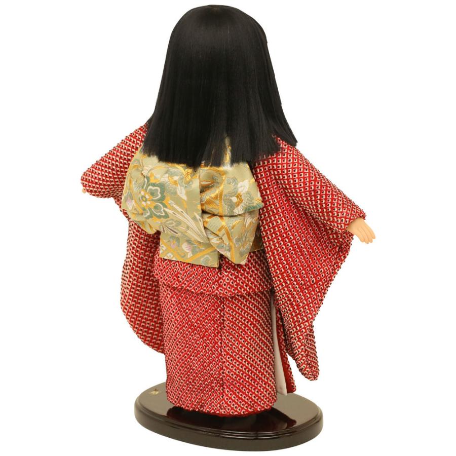 ◉ りんご！新品　ナカドール市松人形　端午の節句 雛人形　台座　屏風付き 久月 市松人形 齊藤公司作 10号 正絹しぼり 雛人形 ひな人形