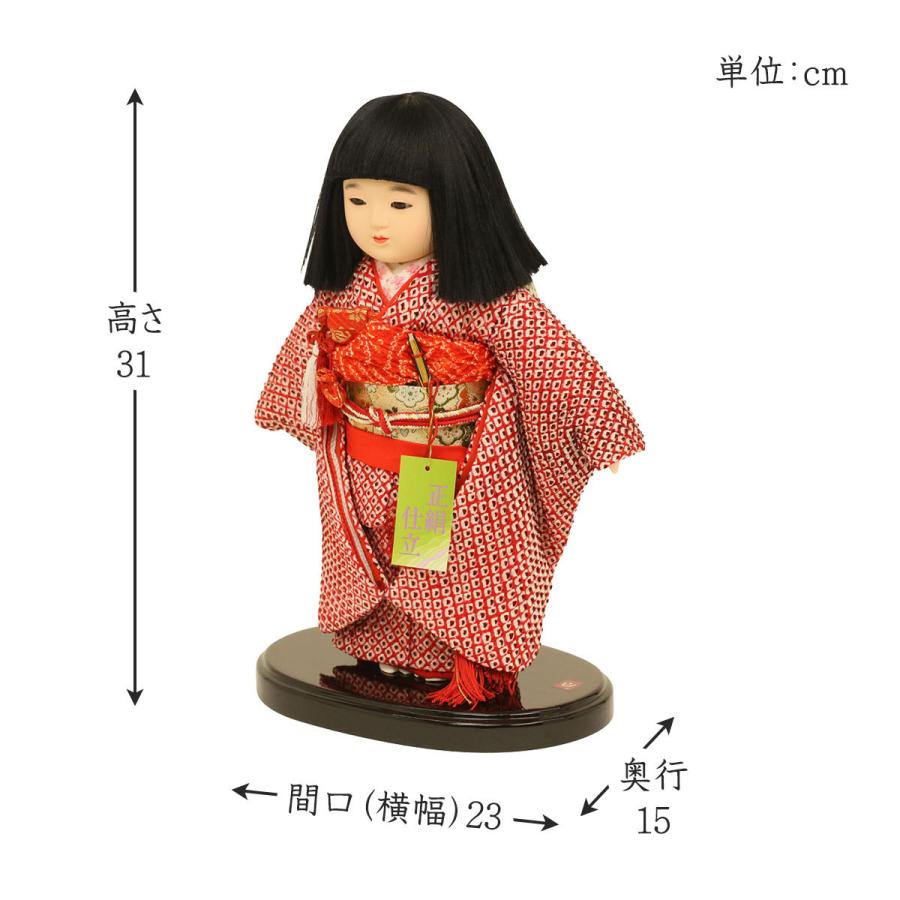 久月 市松人形 齊藤公司作 6号 正絹しぼり 雛人形 ひな人形 初節句