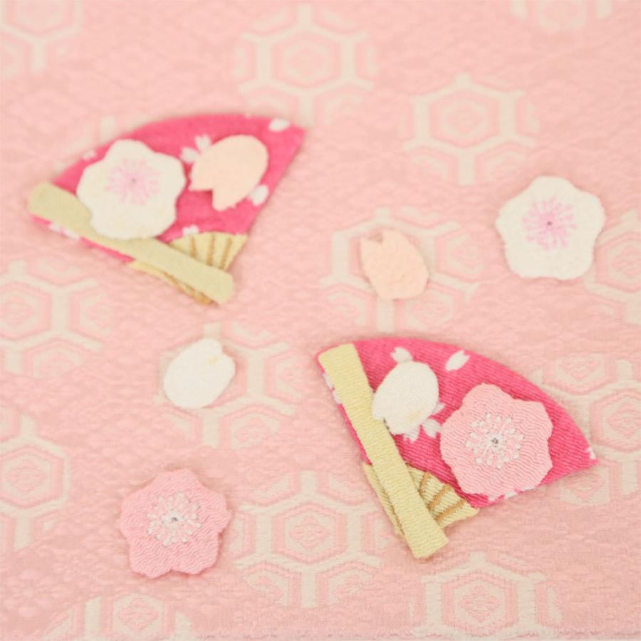 雛人形 名前旗 刺繍 ひな祭り 名物裂桃 中 扇桜 女の子 スタンド 天祥