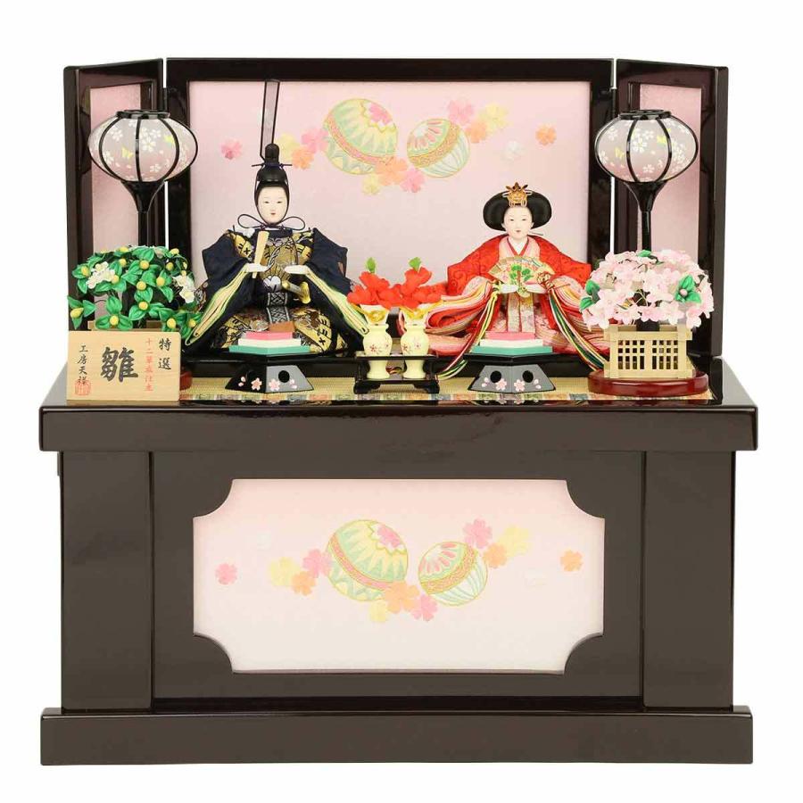 雛人形 収納飾り ひな人形 おしゃれ モダン インテリア 選べる宴桜 芥子親王 手鞠刺繍(パールブドウ) コンパクト 収納 雛 初節句 お祝い_13