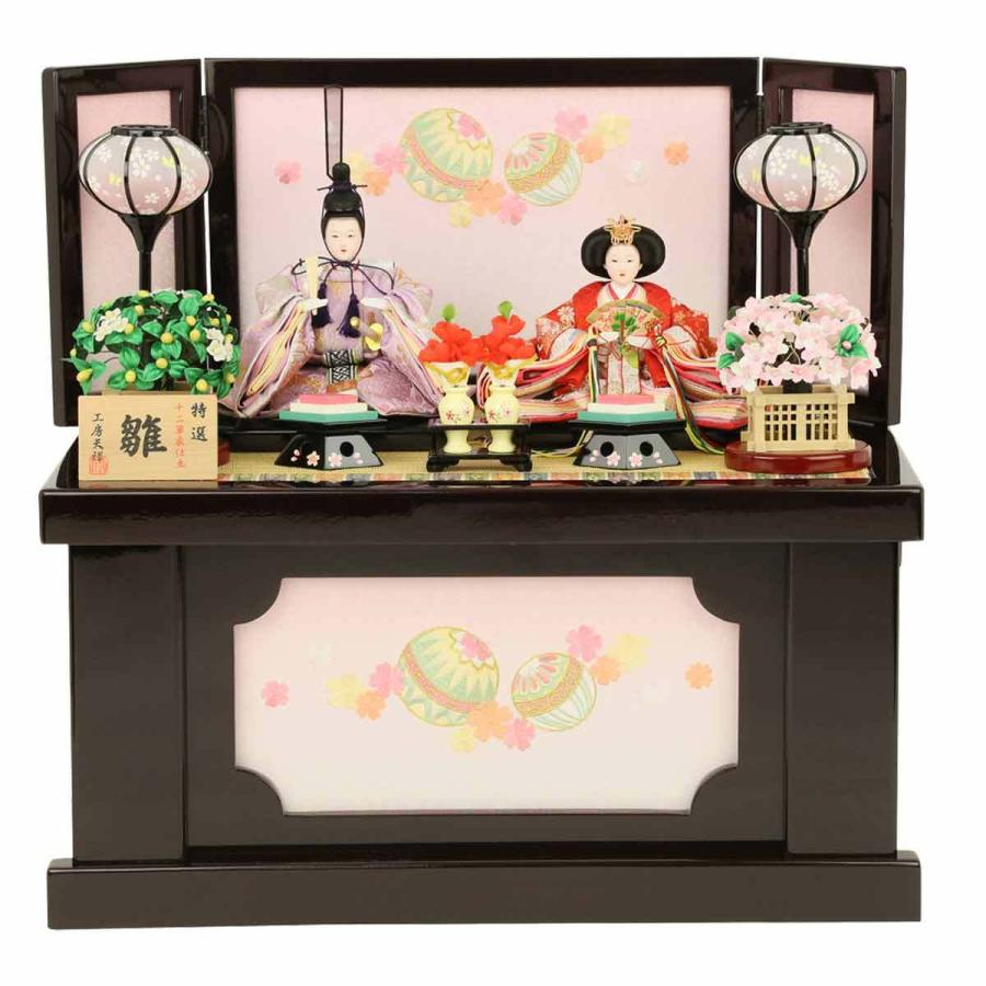 雛人形 収納飾り ひな人形 おしゃれ モダン インテリア 選べる宴桜 芥子親王 手鞠刺繍(パールブドウ) コンパクト 収納 雛 初節句 お祝い_15