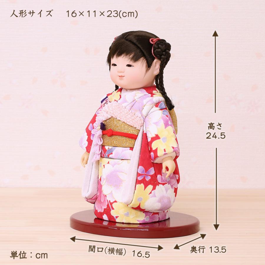 市松人形 齊藤公司作 市松人形ミニ松 820859 口閉じ だんご三つ