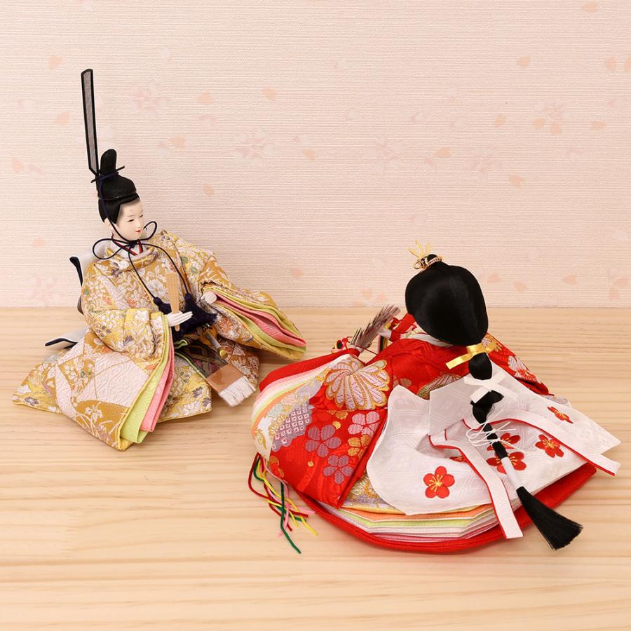 雛人形 コンパクト 宴桜 親王飾り 木目調二曲屏風 横幅50cm ひな人形