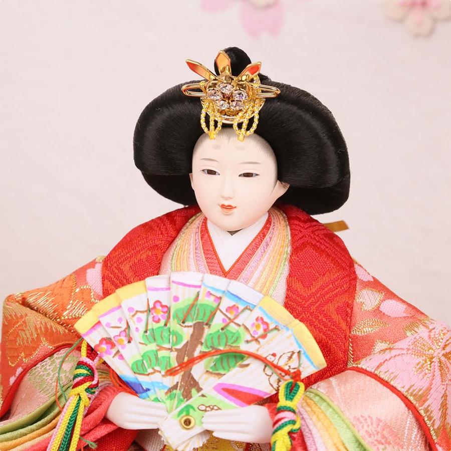 雛人形 ひな人形 ぷり姫 コンパクト 親王飾り 小三五親王 うるはし雛シリーズ 桜和紙三曲屏風 桜フレーム 初節句 お祝い 桃の節句 ひな祭り_8