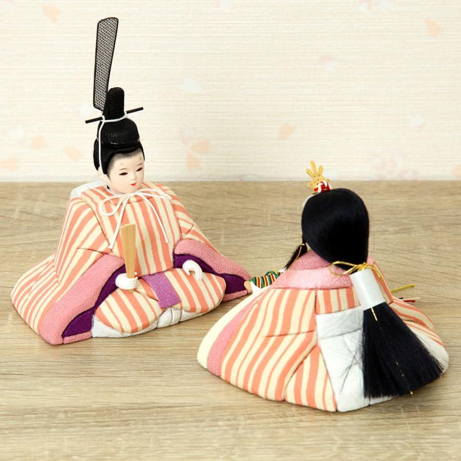 雛人形 コンパクト 木目込み雛人形 親王飾り ウララ 和紙二曲屏風