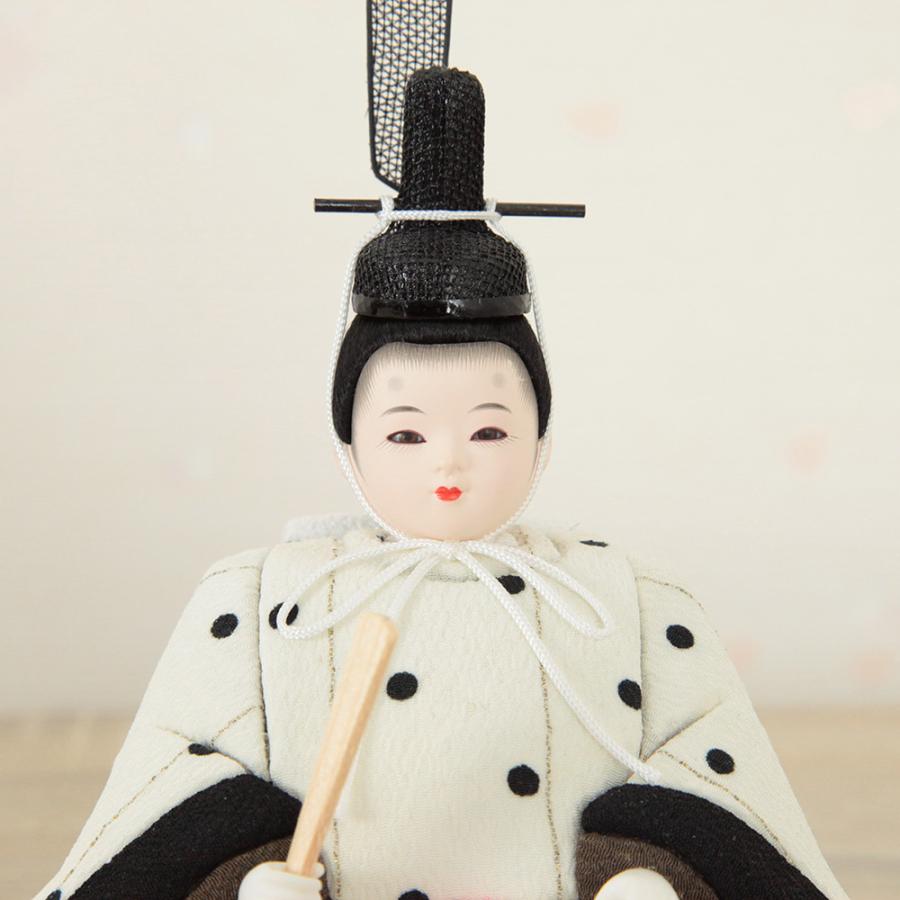 コンパクト 木目込み お内裏様・お雛様（新王飾り） 雛人形 コンパクト 木目込み雛人形 親王飾り ウララ 二曲薄水色屏風